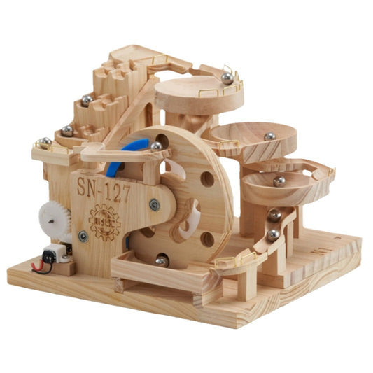 Wooden Electric Ball Track Assembly Puzzle Toy