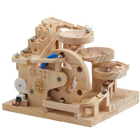 Wooden Electric Ball Track Assembly Puzzle Toy