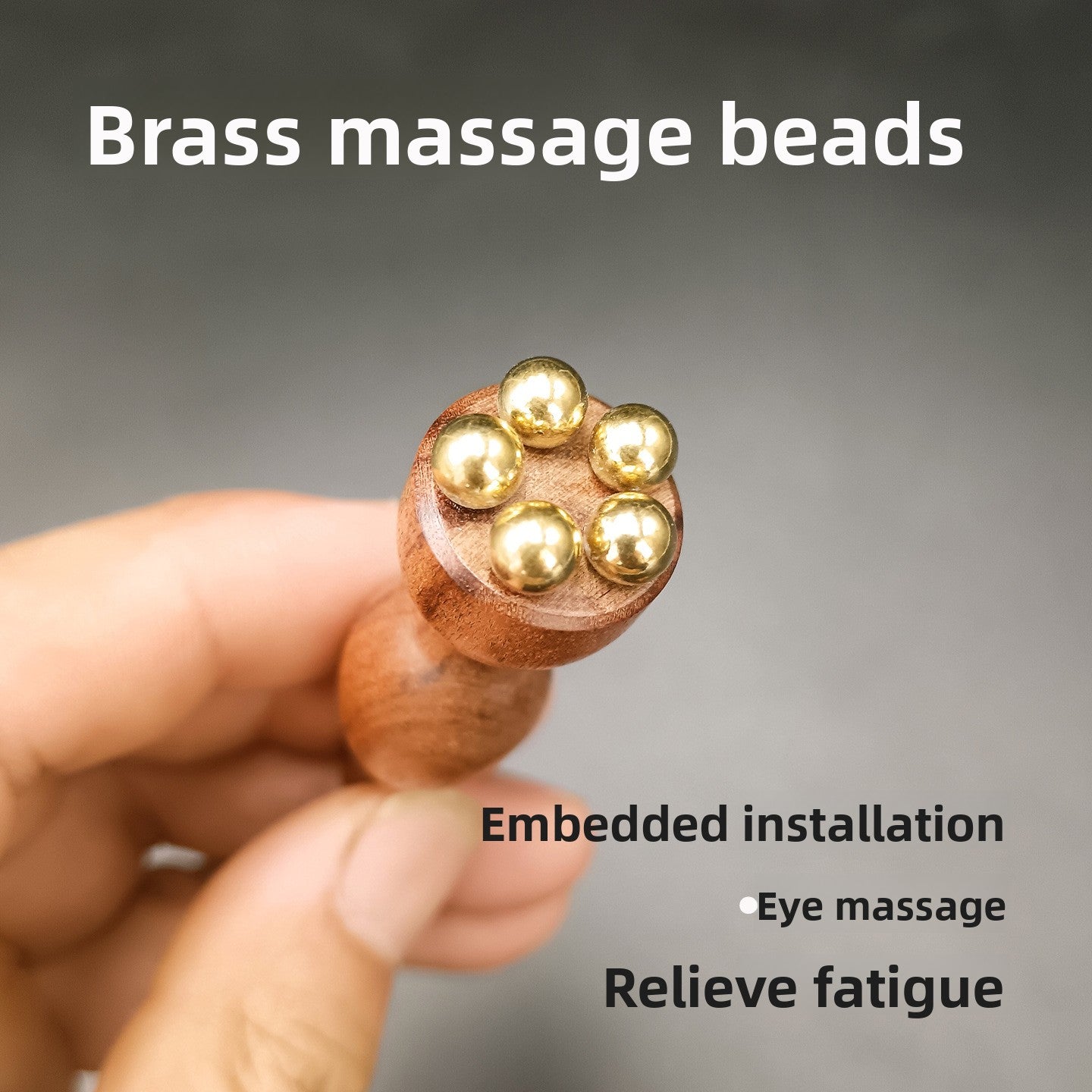 Wooden Eye Massage Stick Lotus Design