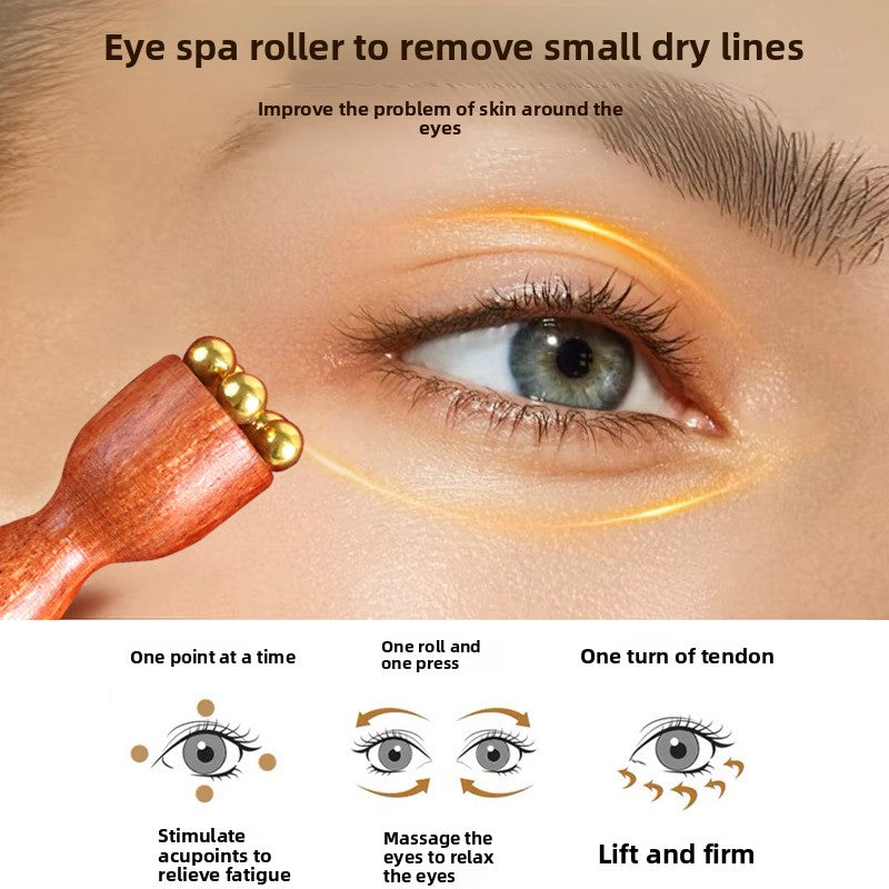 Wooden Eye Massage Stick Lotus Design