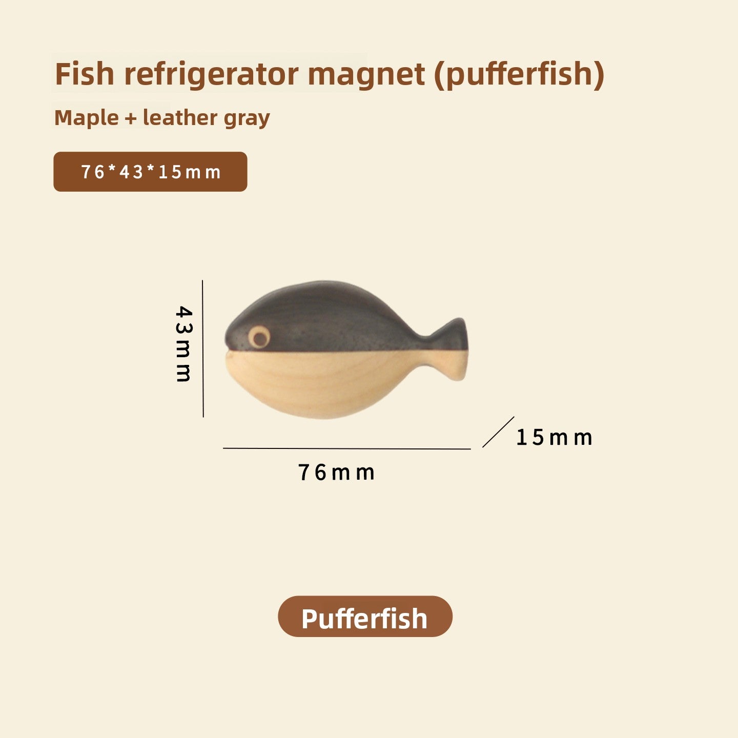 Wooden Fish Fridge Magnet