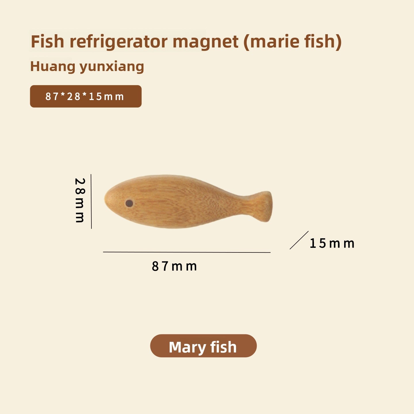 Wooden Fish Fridge Magnet