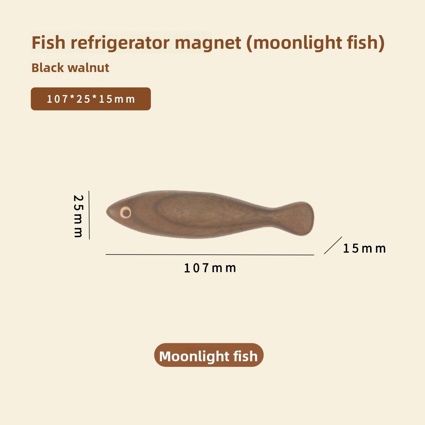 Wooden Fish Fridge Magnet
