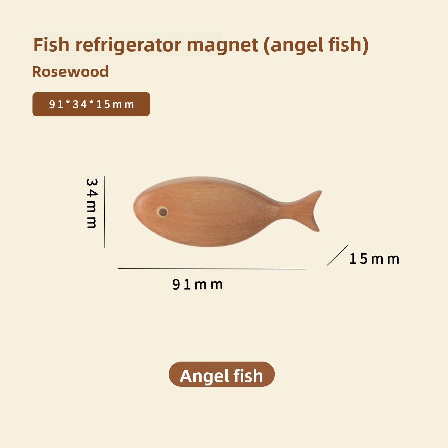 Wooden Fish Fridge Magnet