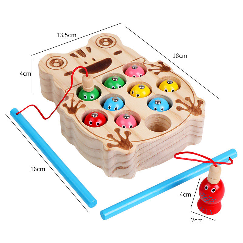 wooden fishing toy