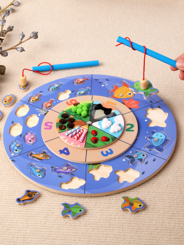 wooden fishing toy