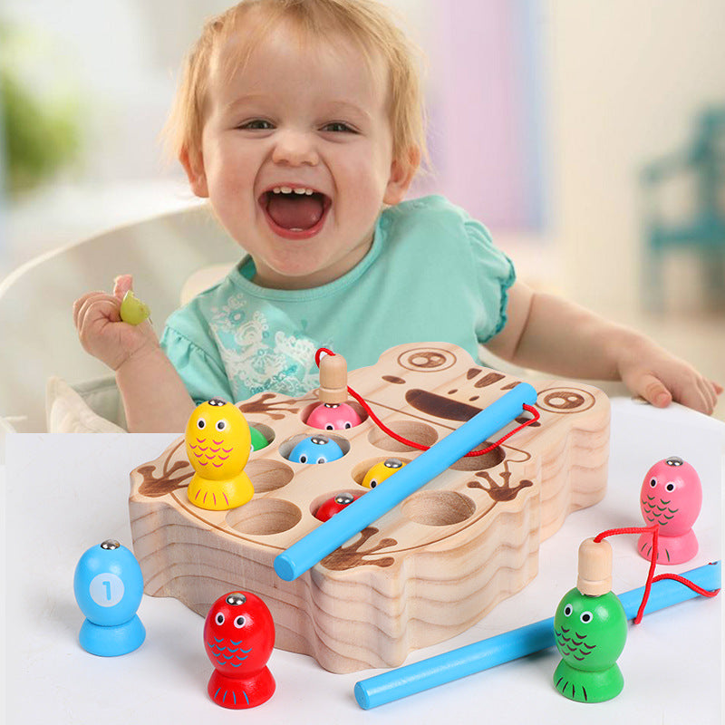 wooden fishing toy