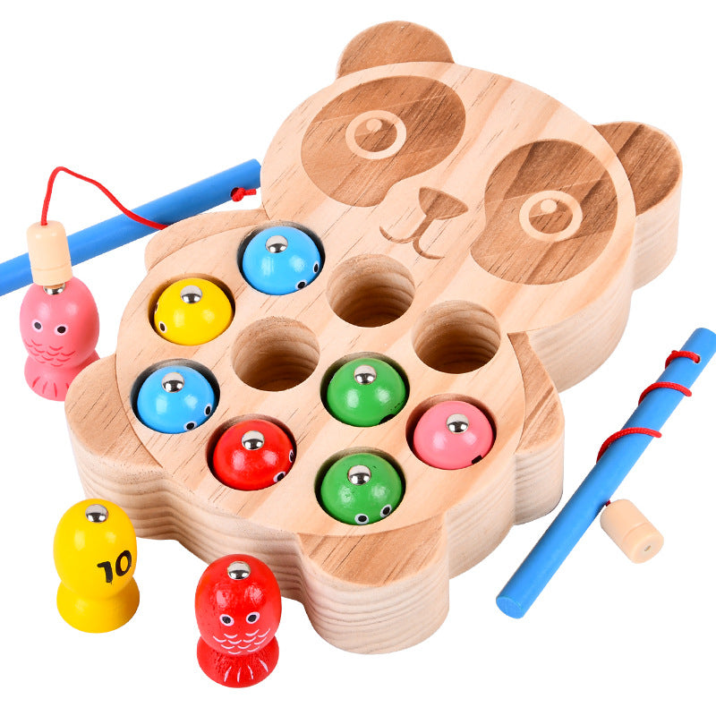 wooden fishing toy