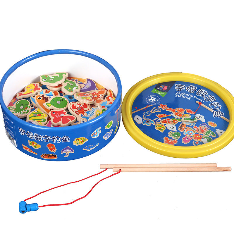 wooden fishing toy