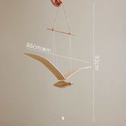 Wooden Flying Seagull Hanging Ornament for Home Decor