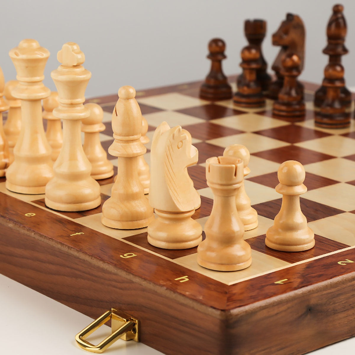 Wooden Foldable Chess Set with Large Board