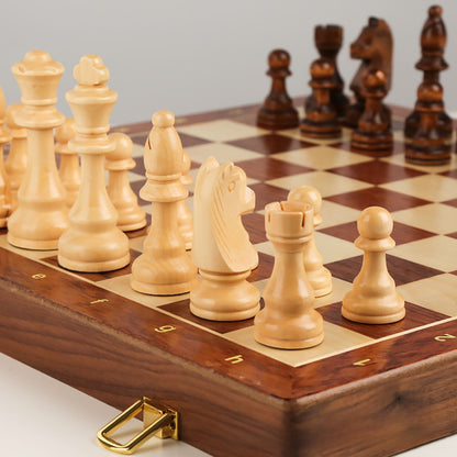 Wooden Foldable Chess Set with Large Board