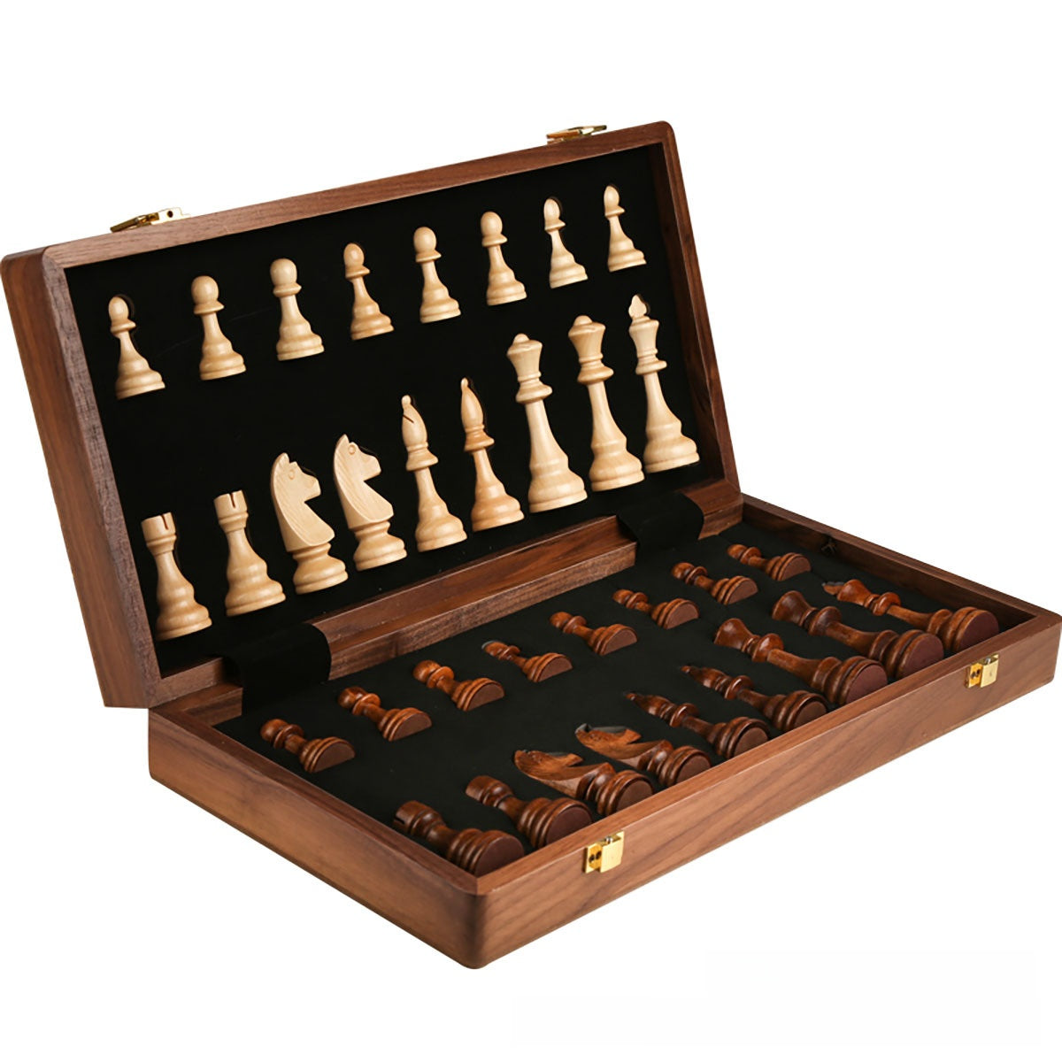 Wooden Foldable Chess Set with Large Board