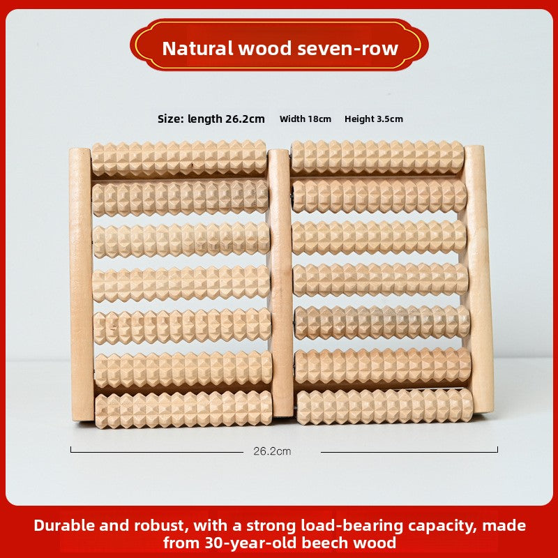 Wooden Foot Massage Roller with Acupressure Balls