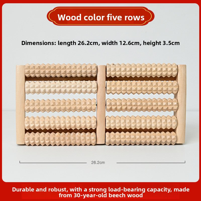 Wooden Foot Massage Roller with Acupressure Balls
