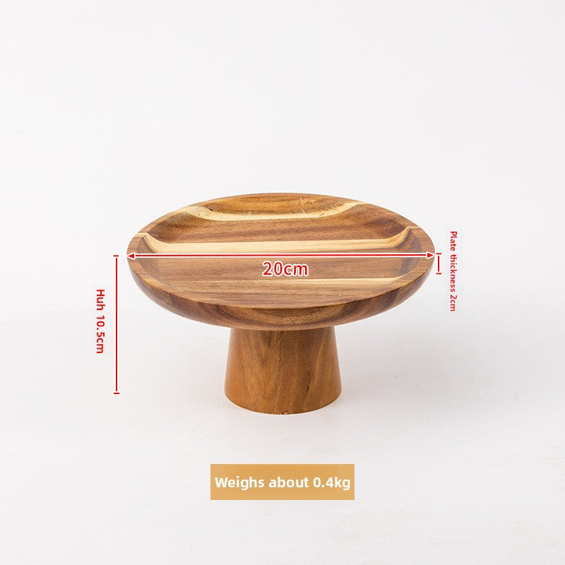 Wooden Footed Round Serving Platter