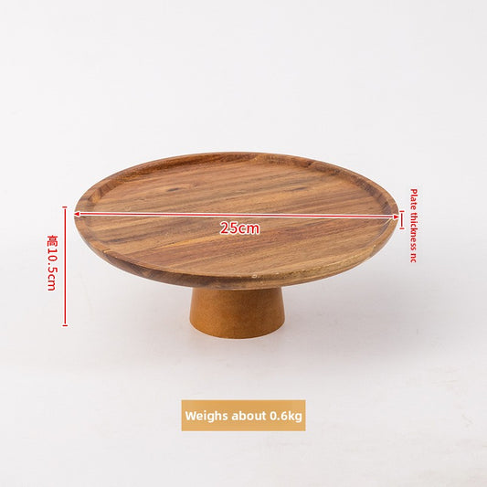 Wooden Footed Round Serving Platter