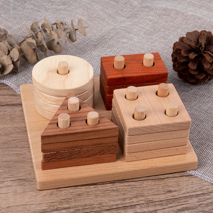 Wooden Geometric Shape Matching Blocks