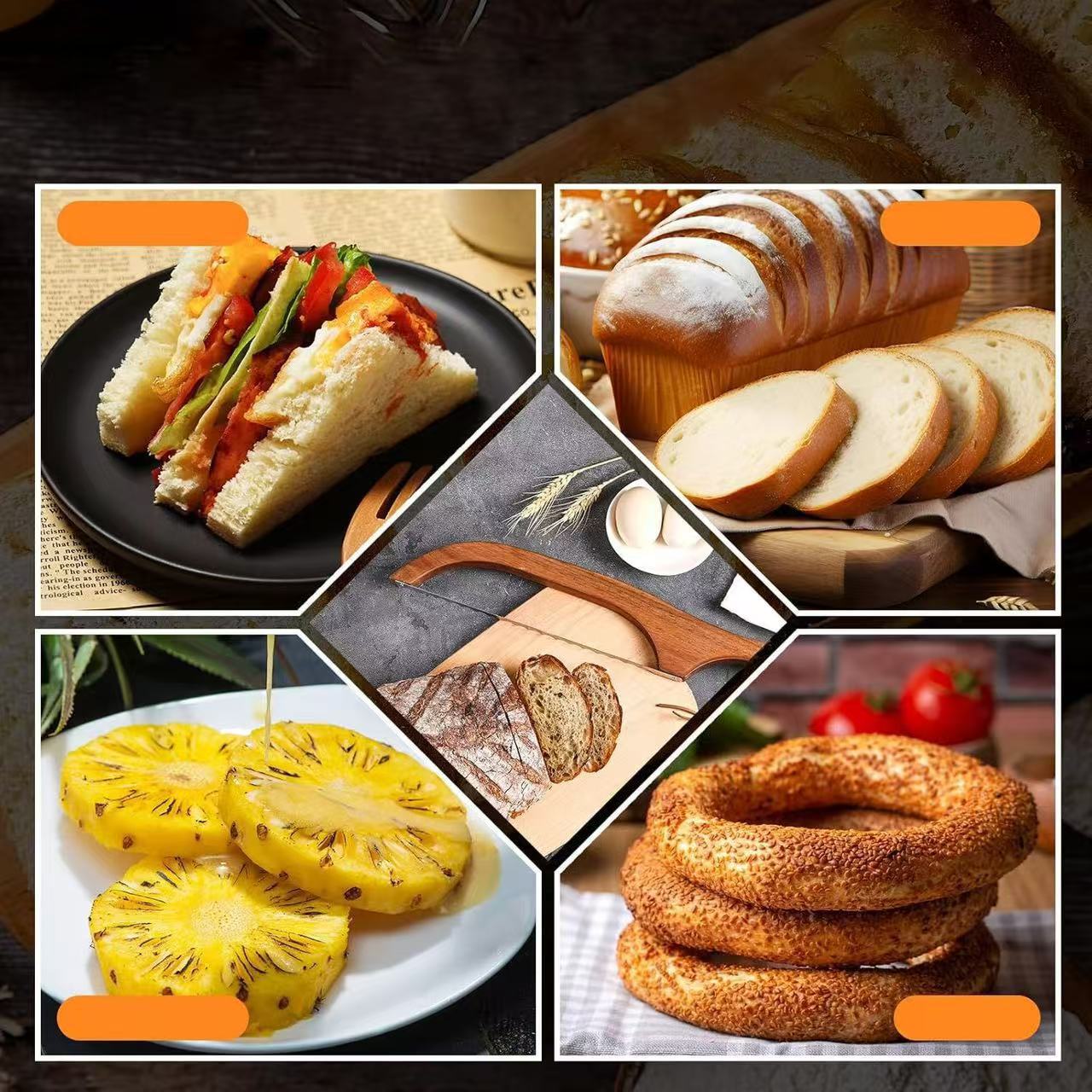 Wooden Handle Bread Cutting Knife