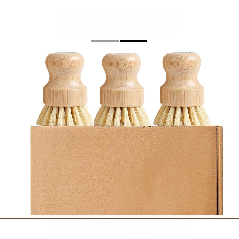 Wooden Handle Pot and Dish Cleaning Brush Set
