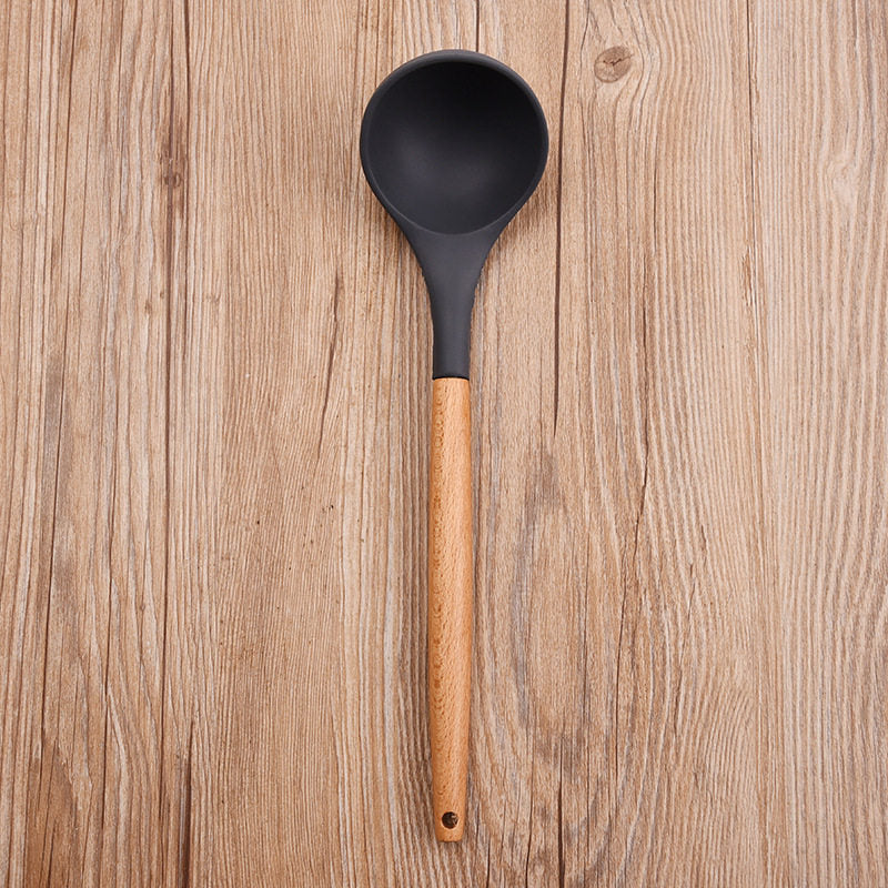 Wooden Handle Silicone Kitchen Utensil Set
