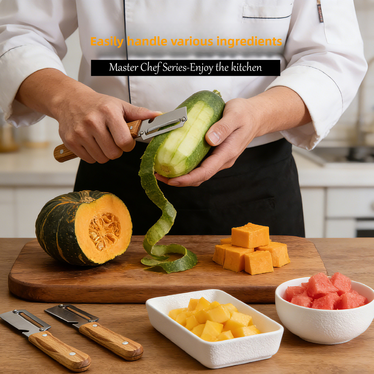Wooden Handle Stainless Steel Kitchen Peeler