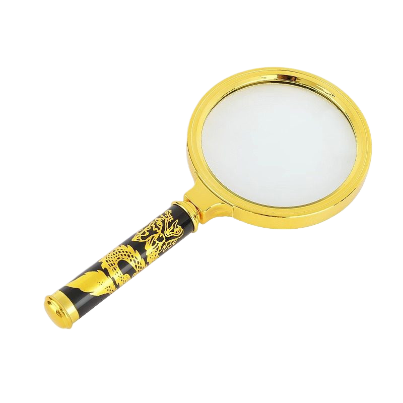 Wooden-handled hand magnifier