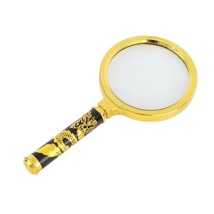 Wooden-handled hand magnifier