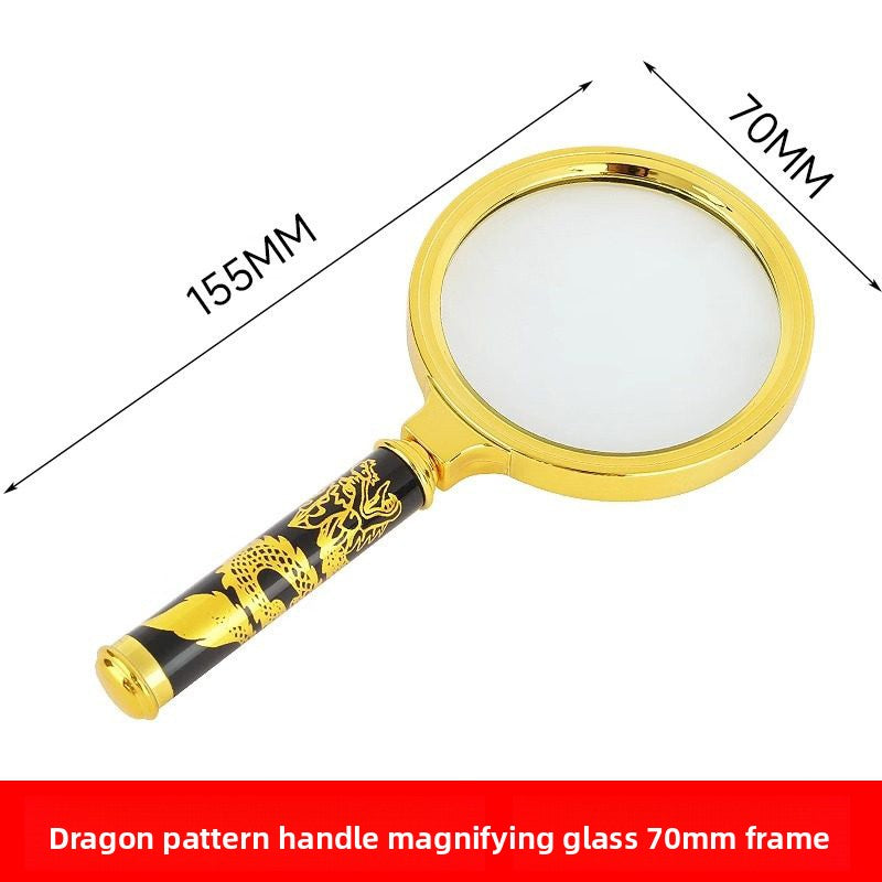 Wooden-handled hand magnifier