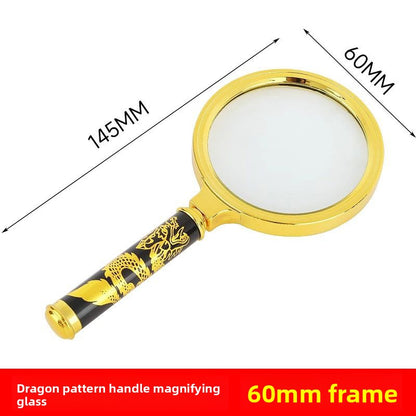 Wooden-handled hand magnifier
