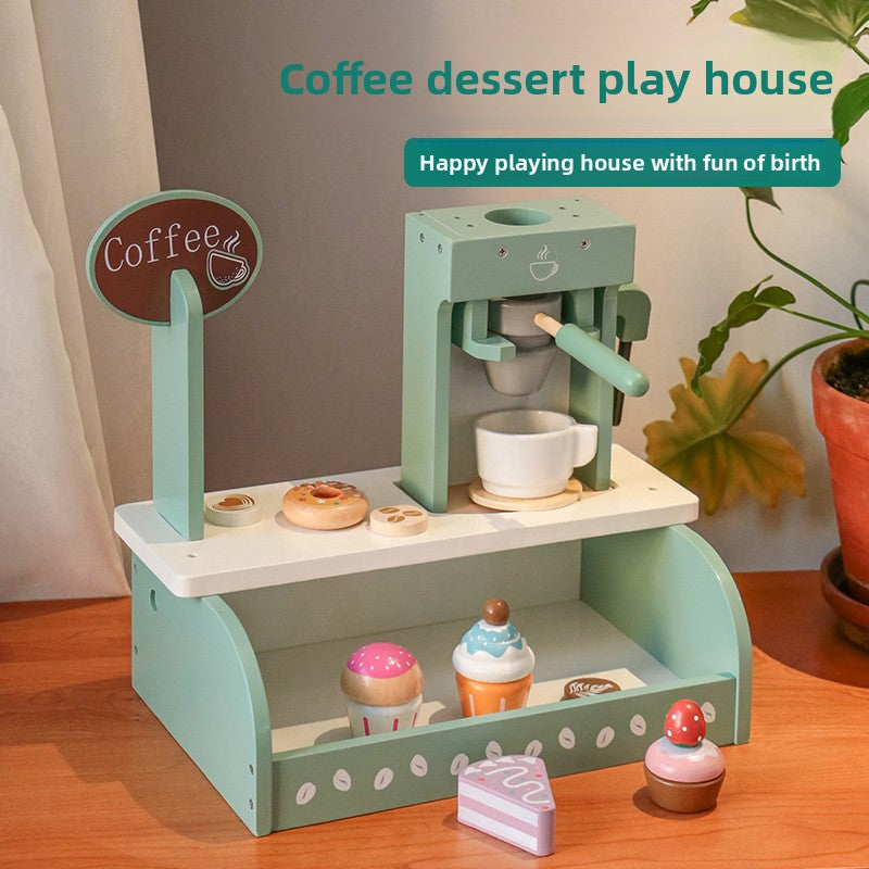 Wooden imitation house tea set