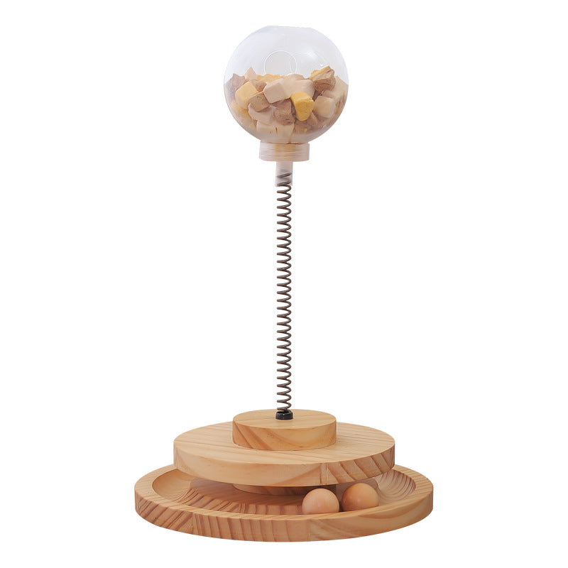 Wooden Interactive Pet Feeder Turntable Toy