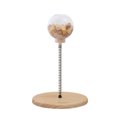 Wooden Interactive Pet Feeder Turntable Toy