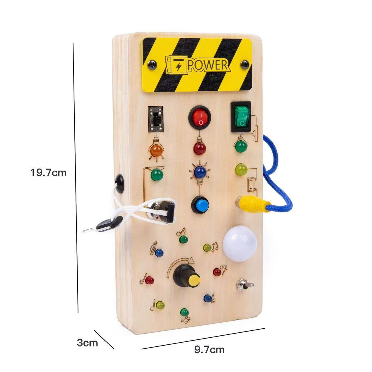 Wooden LED Busy Board Educational Toy for Kids
