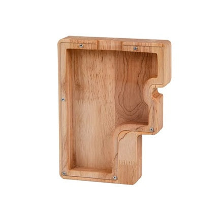 Wooden letter money box