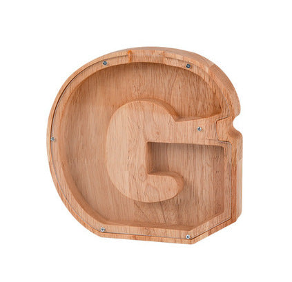 Wooden letter money box