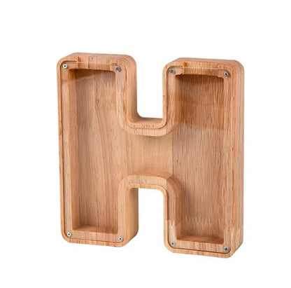 Wooden letter money box