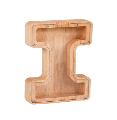 Wooden letter money box
