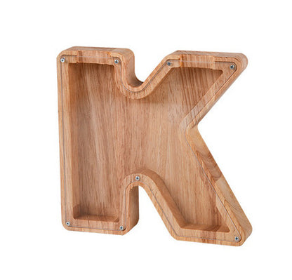 Wooden letter money box
