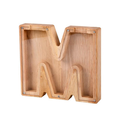 Wooden letter money box