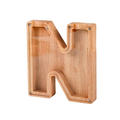 Wooden letter money box