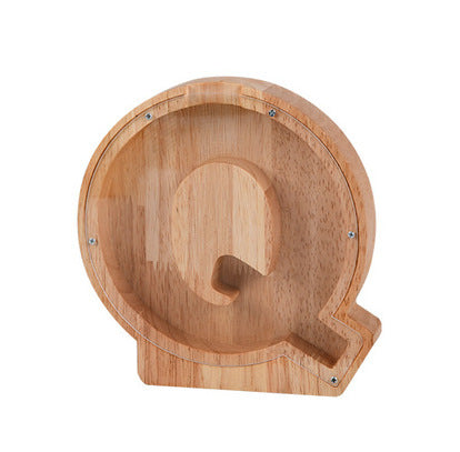 Wooden letter money box