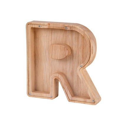 Wooden letter money box