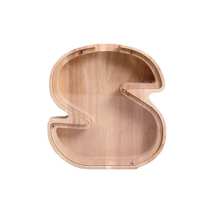 Wooden letter money box