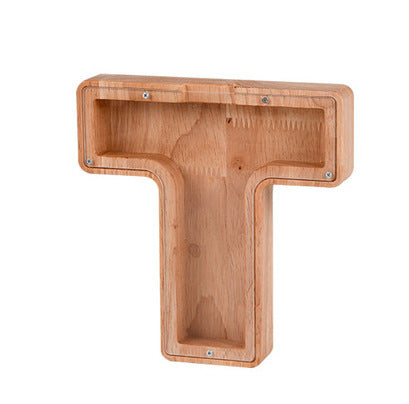 Wooden letter money box