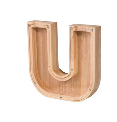 Wooden letter money box