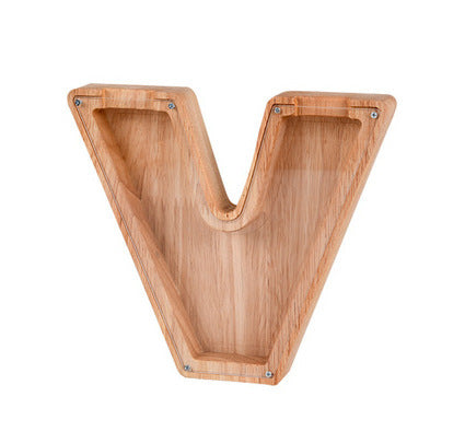 Wooden letter money box