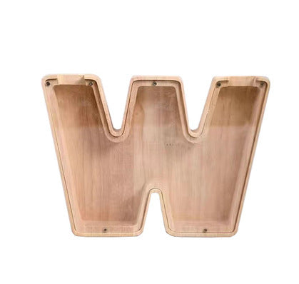 Wooden letter money box