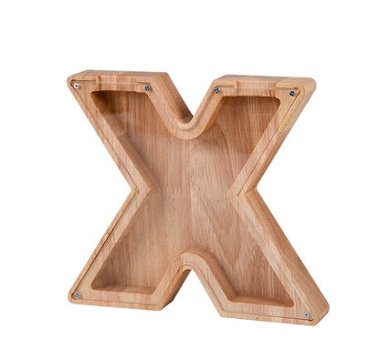 Wooden letter money box