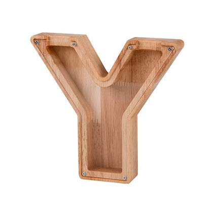 Wooden letter money box